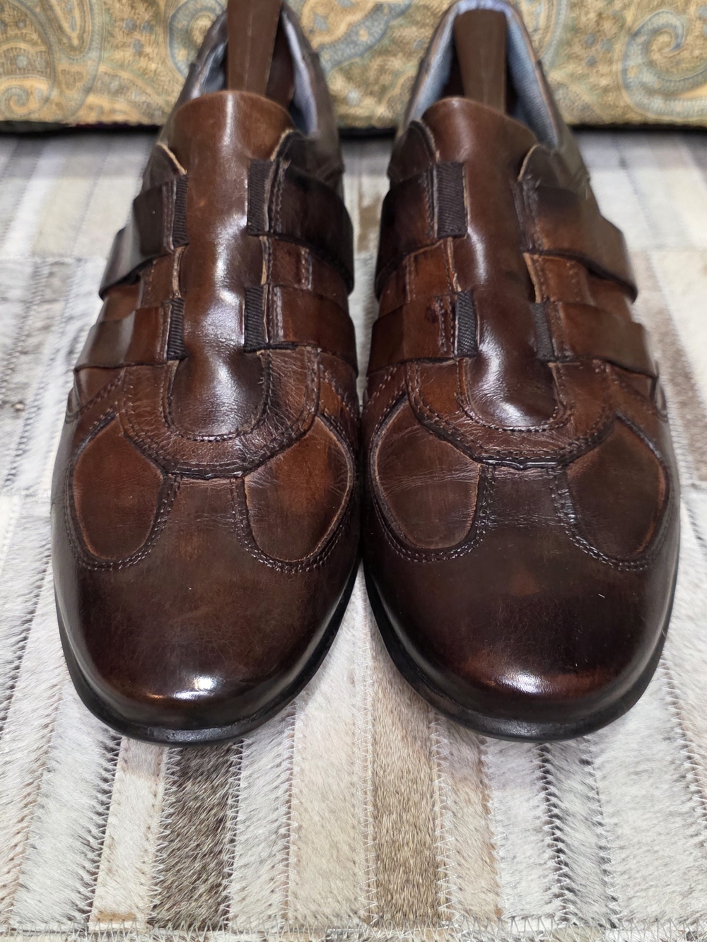 Bacco Bucci Fausto Men's Brown Leather Slip-On Loafers 9.5 Brazil